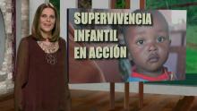 La presentadora dando paso al reportaje sobre la pobreza infantil en Kenia